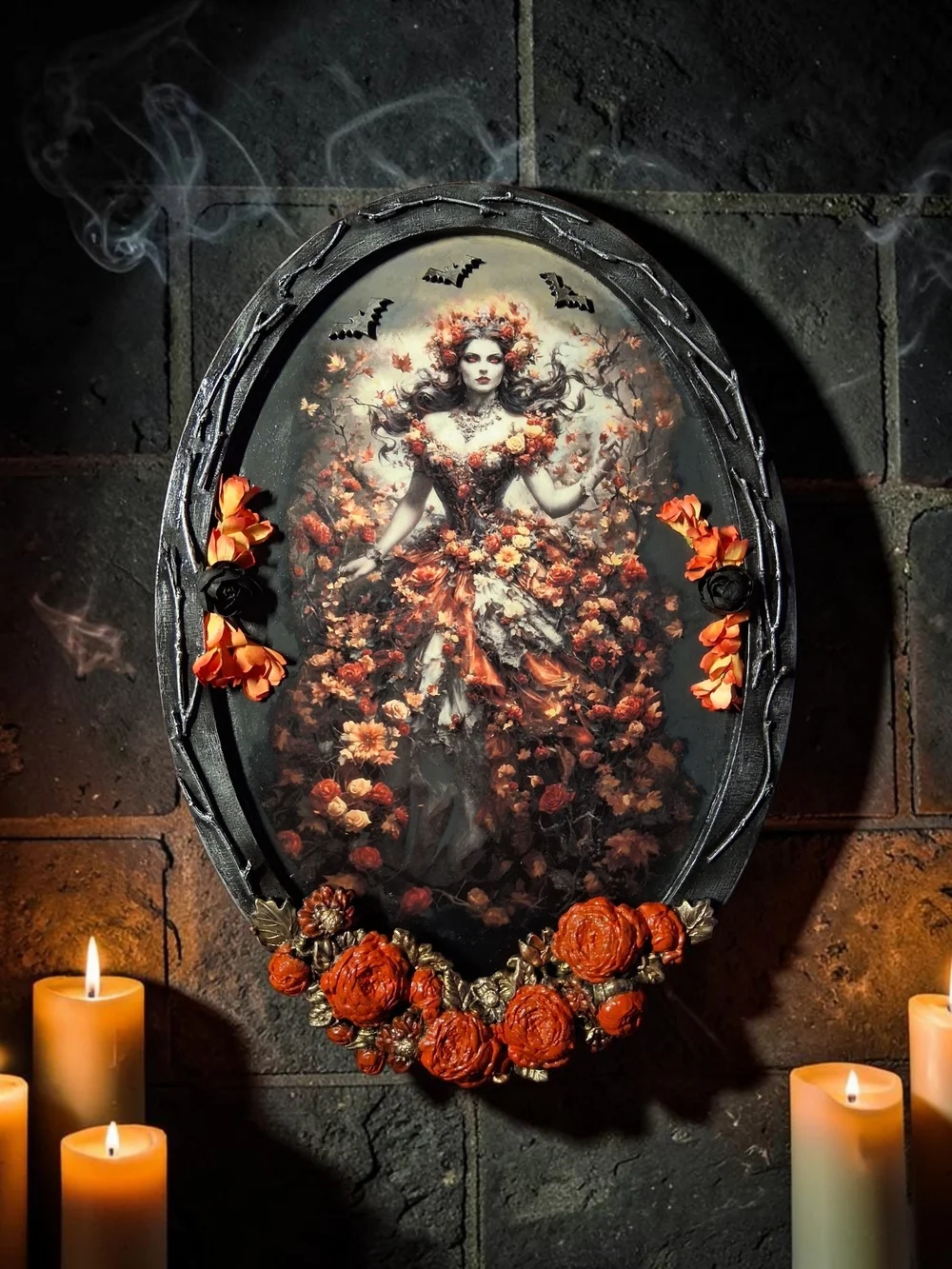 Halloween - Gothic Autumn Queen Handcrafted Wall Art